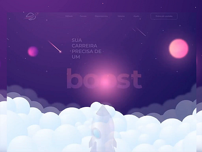 Boost - Portfólio animation boost clean design figma flat header illustration interaction interactive interface landing motion paralax rocket site smart animate ui ux website