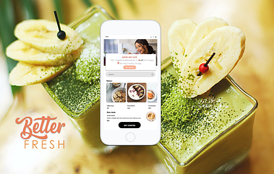 Better Fresh App Design android app design branding ios app design mobile app design product design prototype smoothie ux design wireframe yogurt