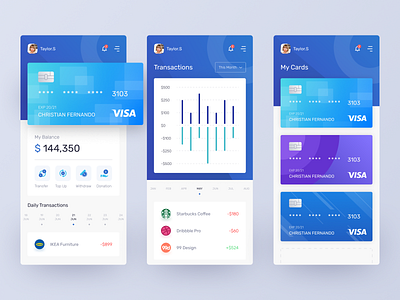 Bank app bank app bank card color design vector colorful colorful ui design gradiant gradient landing page modern ui user inteface ux