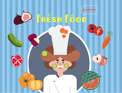 Fresh Food flat illustration illustration person