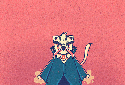 Cat Master cat character design illustration