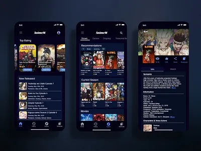 Anime Stream App adobexd app design illustration illustrator ui uidesign ux