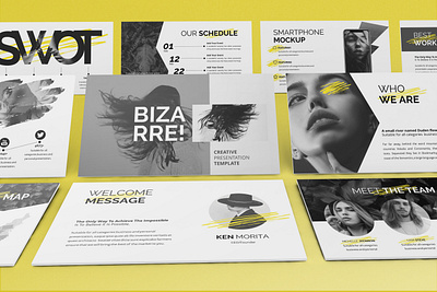 Bizarre - Creative Powerpoint Template abstract business presentation clean creative fashion lookbook metal minimal music photography powerpoint template presentation rockart scracth simple