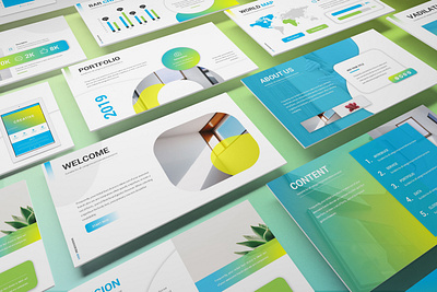 Lovo - Minimal Gradient Powerpoint Template abstract clean gradient investor lookbook minimalist modern pitchdeck powerpoint template presentation rounded simple technology turqouise