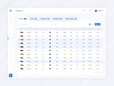 Inventory Screen admin dashboard car car inventory dashboard app dashboard ui inventory inventory management leads list web app