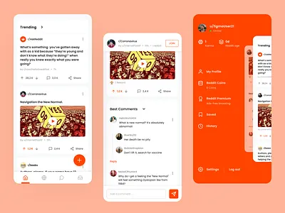 Reddit Redesign for Mobile - Uplabs Challenge app dailyui mobile app design mobile ui mockup mockup design reddit redditredesign redesign ui ui ux uiux uplabs uplabschallenge