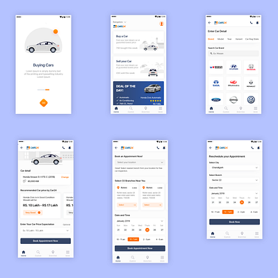 cars app branding illustration ui ux