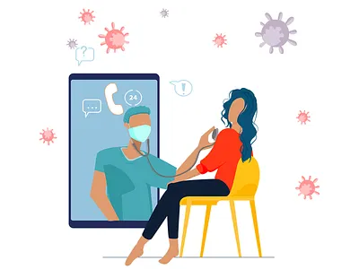 Online Doctor care clinic corona virus covid 19 crew defend disease doctor health hospital mask medical medicine nurse online doctor pandemic protection