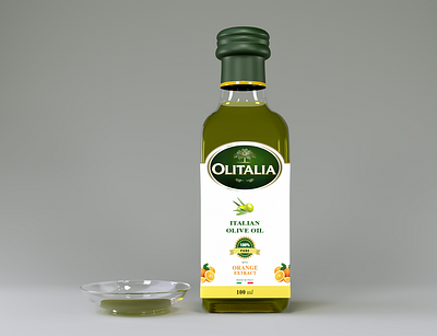 Olitalia Oliv Oil bottle cinema 4d coronarender glassbottle green oil olitalia olive
