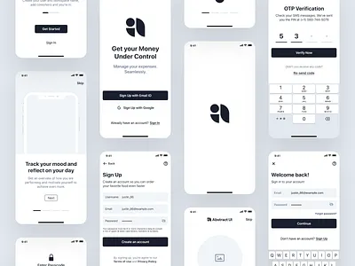 Onboarding UI Kit (Preview) android app design forgot password ios launch screen login material design new user onboarding onboarding flow passcode register setup profile sign up splash screen ui ui kit ux walkthroughs