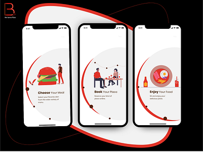 Walkthrough Screens - Table Reservation App byte concept ios screens screens table reservation ui presentation walkthroughs