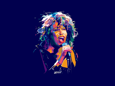 Tina Turner art design flat illustration illustrator people popart poster print vector wpap