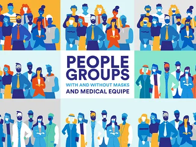 People Groups crowd doctors illustration medical equipe nurse pandemic people people illustration pop art society staff startup team teamwork vectorart