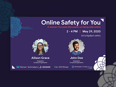 Online Safety for you event event poster google ad banner google poster poster speaker speakers poster women safety