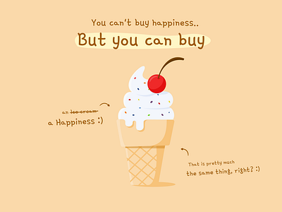 Happiness Ice Cream branding creative design design flat flat design flat illustration flatdesign happiness happy ice ice cream icecream illustration vector weekly warm up