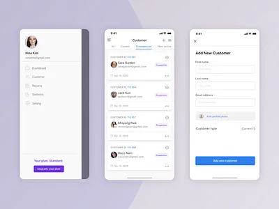 customer management app concept app card customer customer managment customer sevice design detail page ecommerce saas app ui uiux uiuxdesign web