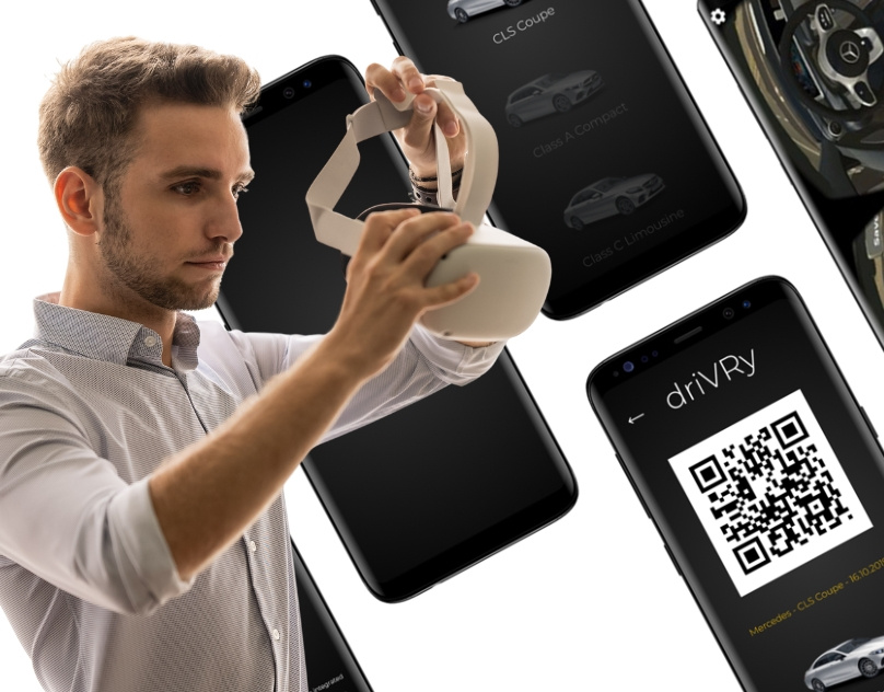 DriVRy - Interactive Car Configurator in VR app app design application car configuration configurator design mobile mobile app mobile app design mobile design mobile ui ui uiux ux virtual reality virtualreality vr