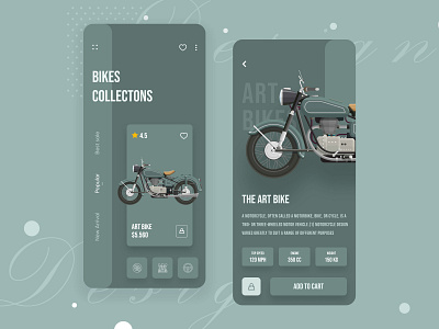 Bike Ecommerce App UI 2020design 2020trends agency app appdesign bike brand branding classicbike classiccar design illustration interaction design ios landingpage logo mobile app mobile app design portfolio ui