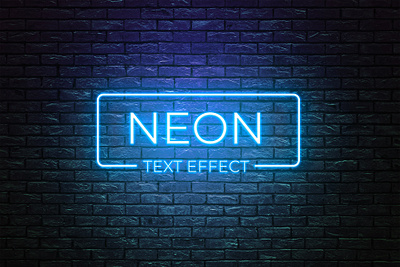 Neon text effect brand high resolution logo mockup neon neon text effect smart object style text text effect