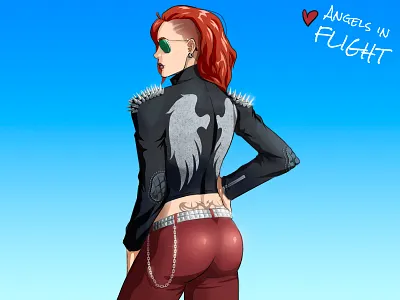 Cool Chick 🍑😎 2d art character concept character design digital illustration digital sketch rock star