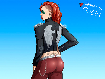 Cool Chick 🍑😎 2d art character concept character design digital illustration digital sketch rock star
