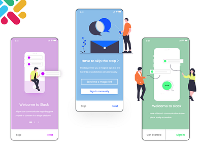 Slack Redesign Onboarding Page Concept (Daily UI 023) app dailu ui 023 daily 100 challenge daily ui shots dailyui dailyui 023 design illustration onboarding ui ui ux vector