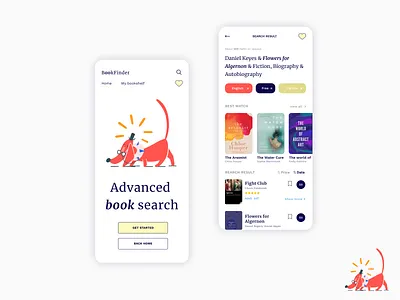Book Finder app art book design minimalism mobile modern new search trend ui ux