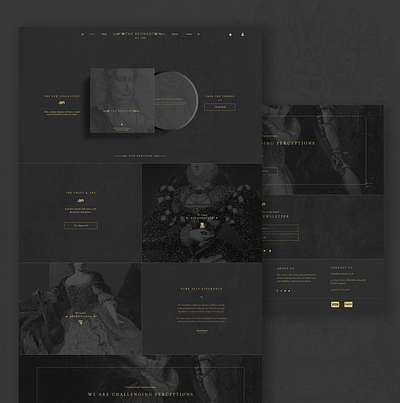 Landing Page - The Regnant Cosmetics beauty black and gold branding clean concept dark digital digital concept gold illustration landing page landing page ui makeup site design typography ui webdesign website