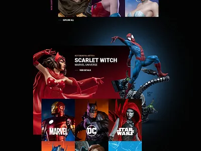 Horizon Collectibles - Online Store Concept WIP avengers collectible comic commerce dc disney entertainment eshop logo marvel movie sideshow spiderman store superhero superman webdesign website x men