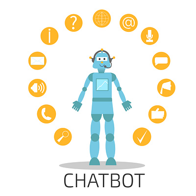 Infographic flat design concept of Chat Bot, Robots. chatbot illustration vector