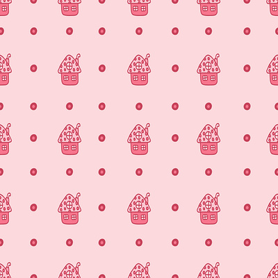 Seamless pattern for girls with pink houses. children design illustration pattern girl vector