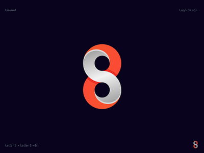 Number 8 + Letter S Logo 3d abstract app branding business logo concept creative design eight gradient grid logo icon illustration letter logo logo logo design mark monogram number vector