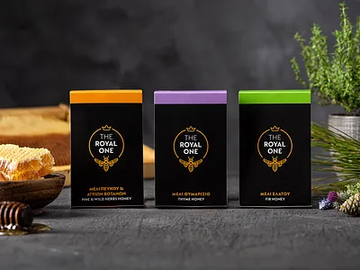 THE ROYAL ONE // GREEK HONEY brand identity branding design greece honey honey bee logo logo design logotype packaging royal thyme honey