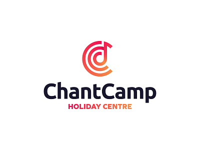 Chant Camp - Logo Design c c logo cc chant gradient holiday center logo design logo design concept logo mark music music logo note note logo red gradient vinyl vinyl logo vinyl record