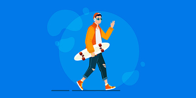 Cool hipster man character riding longboard, skateboard board character cool design fashion fun guy hipster isolated lifestyle longboard man modern person skate skateboard skater sport urban youth