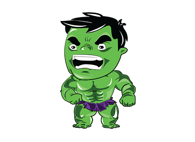 Hulk Chibi Illustration adobe illustrator avengers chibi design hulk illustration sticker superhero vector vector art