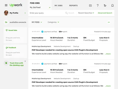 UpWork Interface Refactoring concept interface interface refactoring ui ux