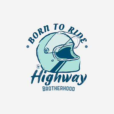 Highway Brotherhood art bike design flat flat design flatdesign icon illustration lettering logo pastel typography vector