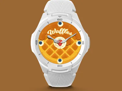 waffles food food illustration illustration smartwatch watchface