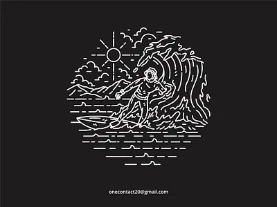 GO SURF beach board design extreme hawaii illustration ocean sea sport summer surf surfboard surfer surfing travel tropical vacation vector water wave