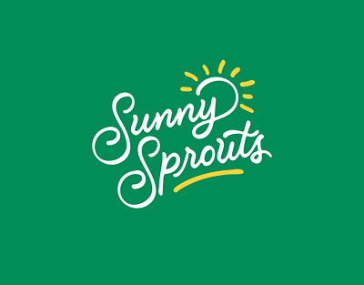 Sunny Sprouts Custom Lettering Logo lettering lettering logo typography