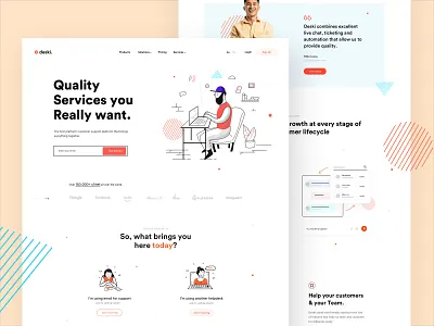 Customer Support Portal clean creative customer customer experience customer service customer support deksi illustraion landingpage minimal proffesional saas saas design saas landing page ticket webdesig website
