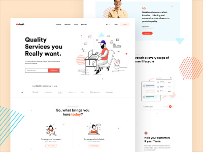 Customer Support Portal clean creative customer customer experience customer service customer support deksi illustraion landingpage minimal proffesional saas saas design saas landing page ticket webdesig website