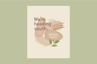 Innisfree Grand Opening Announcement earth colors line art minimalist poster