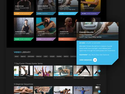 Video Library for Workouts Concept branding design flat ui ux web website