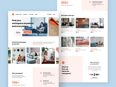 Workspaces - Landing Page clean design clean ui landing page landing page concept landing page design landingpage simple design uidesign website website design workspace