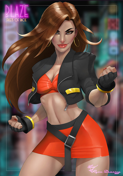 Blaze- StreetsOfRage4 concept art digital painting games illustration photoshop art videogames woman