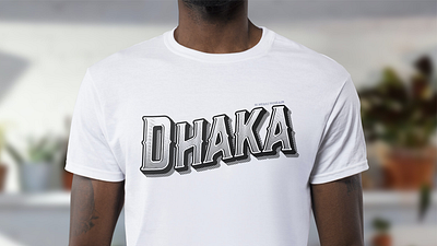 Dhaka Typography T-Shirt White bangladesh design dhaka illustration t shirt typogaphy typographic typography