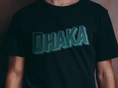Dhaka Typography T-Shirt Black bangladesh design dhaka illustration t shirt typogaphy typographic typography