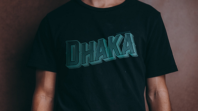 Dhaka Typography T-Shirt Black bangladesh design dhaka illustration t shirt typogaphy typographic typography